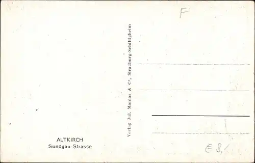 Ak Altkirch Elsass Haut Rhin, Sundgau Straße