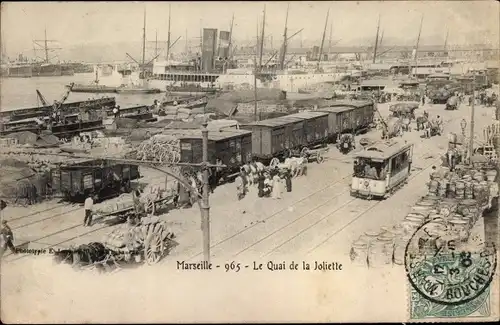 Ak Marseille Bouches du Rhône, Le Quai de la Joliette