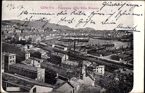 Ak Genova Genua Liguria, Panorama dalla Villa Rosazza