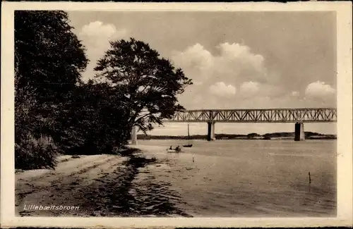 Ak Dänemark, Lillebæltsbroen, Blick auf die Brücke