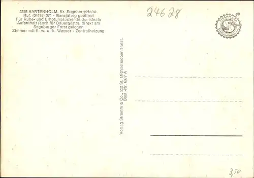 Ak Hartenholm Schleswig Holstein, Rosengarten Privat Pension Voss, Gartenpartien, Speiseräume