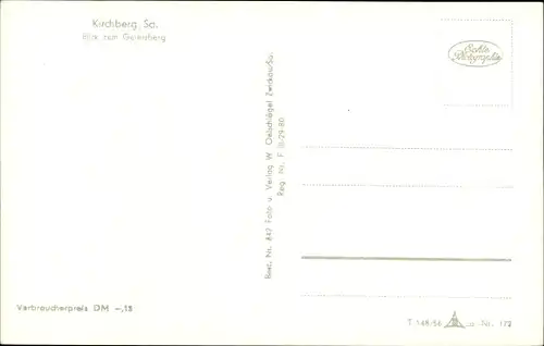 Ak Kirchberg in Sachsen, Blick zum Geiersberg