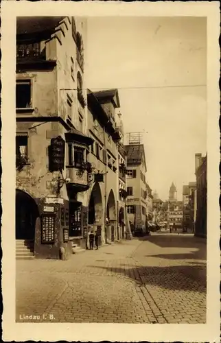 Ak Lindau am Bodensee Schwaben, Straßenpartie, Gasthaus