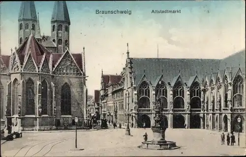 Ak Braunschweig in Niedersachsen, Altstadtmarkt