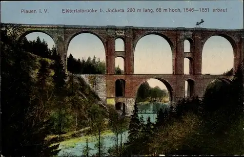 Ak Jocketa Pöhl Vogtland, Elstertalbrücke