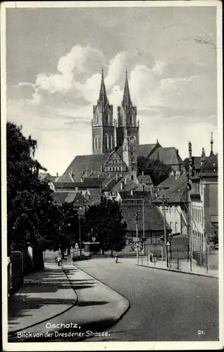 Ak Oschatz Nordsachsen, Blick von der Dresdner Straße