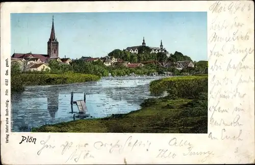 Ak Plön in Holstein, Blick auf den Ort