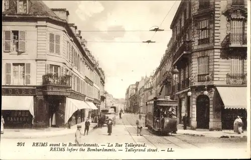 Ak Reims Marne, La Rue Talleyrand