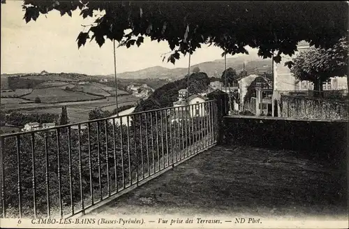Ak Cambo les Bains Pyrenees Atlantiques, Vue prise des Terrasses