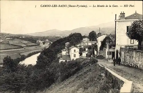 Ak Cambo les Bains Pyrenees Atlantiques, La Montee de la Gare