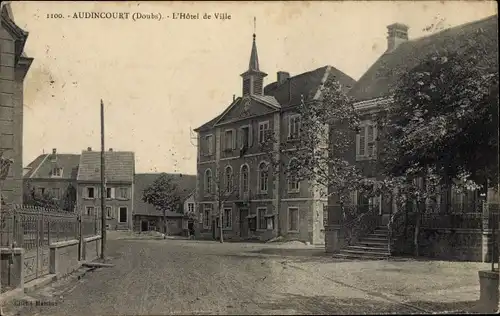 Ak Audincourt Doubs, L'Hotel de Ville