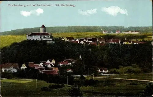 Ak Reichenberg Oppenweiler Rems Murr Kreis, Blick auf den Ort mit Wilhelmsheim