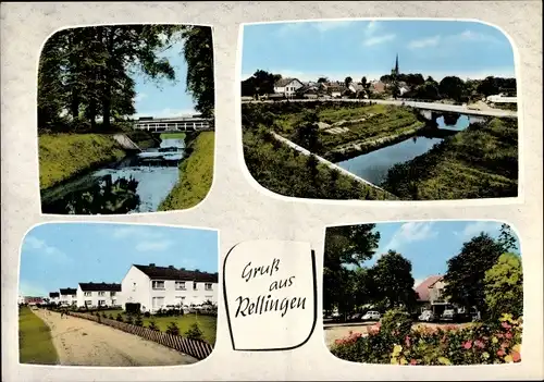 Ak Rellingen in Holstein, Gesamtansicht, Wohnsiedlung, Wasserpartie