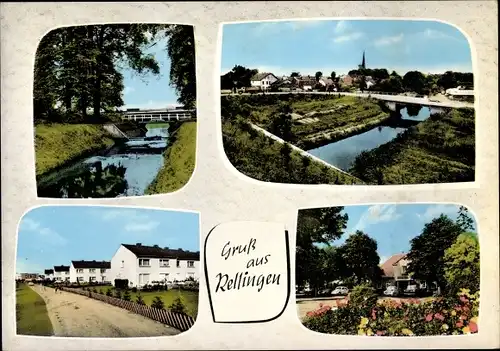 Ak Rellingen in Holstein, Gesamtansicht, Wohnsiedlung, Wasserpartie