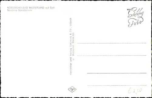 Ak Westerland auf Sylt, Nordsee Sanatorium
