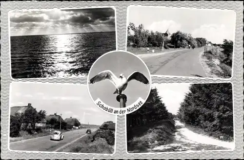 Ak Schobüll Husum in Nordfriesland, Wasserpartie, Waldpartie