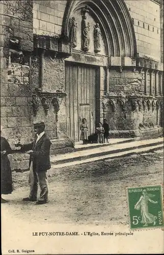 Ak Le Puy Notre Dame Maine et Loire, L'Eglise, Entree principale