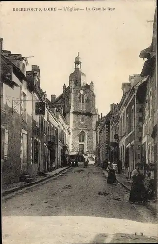 Ak Rochefort sur Loire Maine et Loire, La Grande Rue