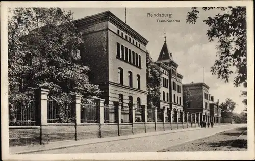 Ak Rendsburg in Schleswig Holstein, Trainkaserne