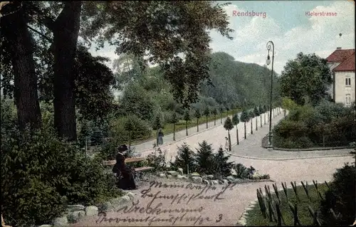 Ak Rendsburg in Schleswig Holstein, Kieler Straße, Anlagen