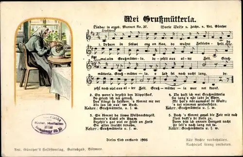 Lied Ak Günther, Anton, Mei Grußmütterla, Mundart Nr 37