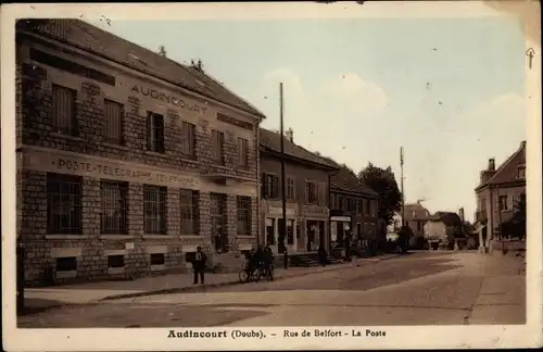 Ak Audincourt Doubs, Rue de Belfort, La Poste