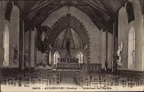 Ak Audincourt Doubs, Interieur de l'Eglise