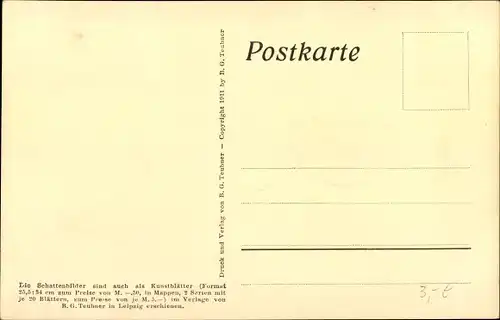 Scherenschnitt Künstler Ak Diefenbach, Göttliche Jugend I., Blatt 8, Trompette