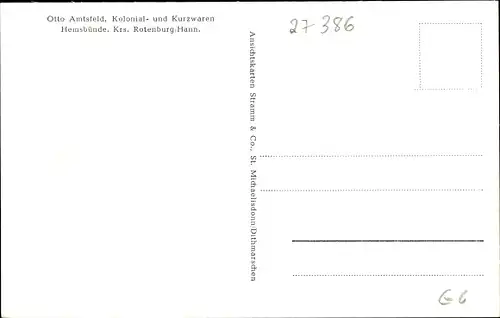 Ak Hemsbünde Kreis Rotenburg, Geschäft O. Amtsfeld, Bürgermeister, Gasthof zur Kurve, Dorfstraße