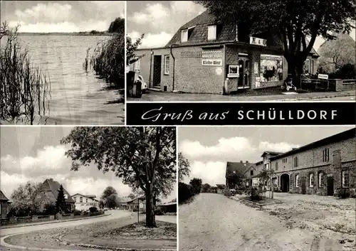 Ak Schülldorf in Schleswig Holstein, Wasserpartie, A&O Markt, Straßenansichten