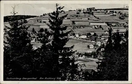 Ak Sachsenberg Georgenthal Klingenthal im Vogtland, Panorama, Aschberg