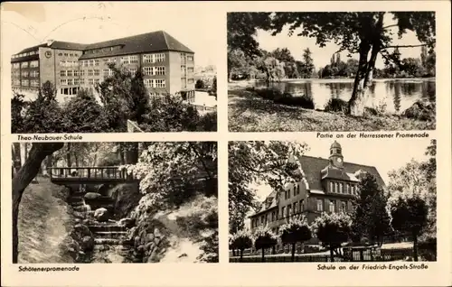 Ak Apolda in Thüringen, Schötenerpromenade, Theo Neubauer Schule, Schule an der Friedrich Engels St.