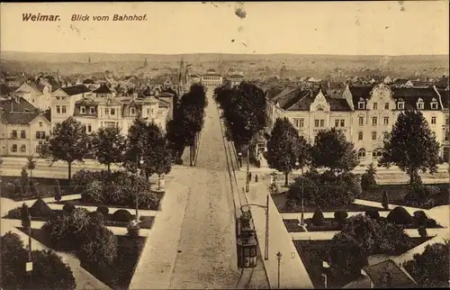 Ak Weimar in Thüringen, Blick vom Bahnhof