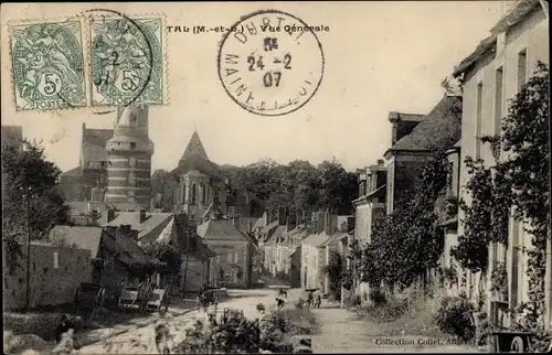 Ak Durtal Maine et Loire, Vue Generale