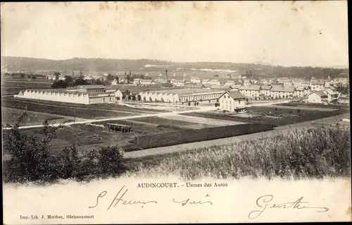 Ak Audincourt Doubs, Usines des Autos