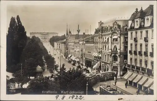 Ak Kristiania Christiania Oslo Norwegen, Karl Johansgat