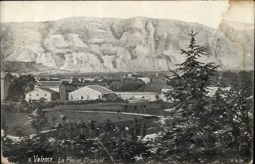 Ak Valence Drôme, La Plaine Crussol