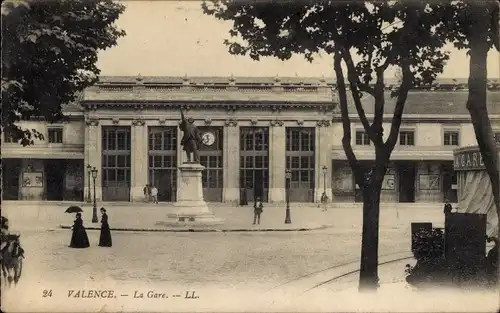 Ak Valence Drôme, La Gare