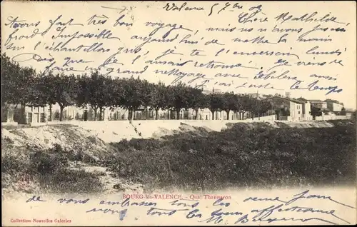 Ak Bourg lès Valence Drome, Quai Thannaron