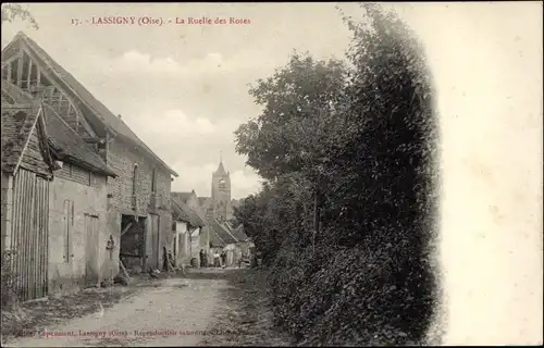 Ak Lassigny Oise, La Ruelle des Roses