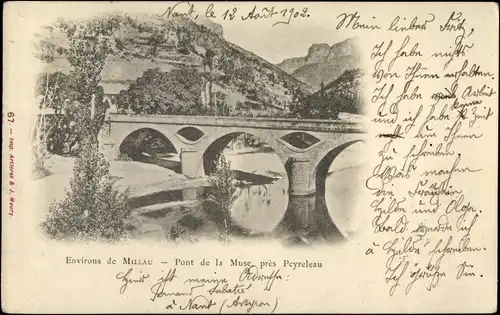 Ak Millau Aveyron, Pont de la Muse, pres Peyreleau