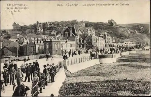 Ak Fécamp Seine Maritime, La Digue Promenade et les Chalets