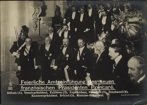 Riesen Ak Französischer Präsident Raymond Poincaré, Amtseinführung , Dubois, Fallieres, Briand