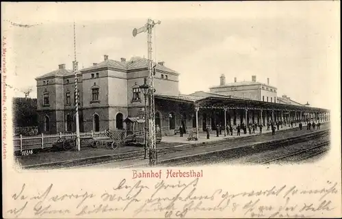 Ak Herbesthal Lontzen Wallonien Lüttich, Bahnhof, Gleisseite