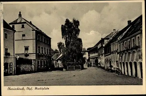 Ak Oberviechtach in der Oberpfalz, Marktplatz, Apotheke