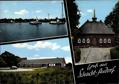 Ak Schacht Audorf in Schleswig Holstein, Fähren, Kirche