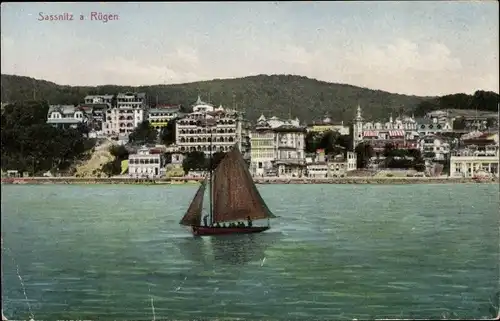 Ak Sassnitz auf Rügen, Blick auf den Ort