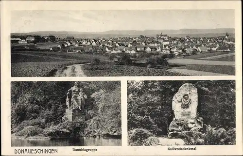 Ak Donaueschingen im Schwarzwald, Gesamtansicht, Danubiagruppe, Kaliwodadenkmal
