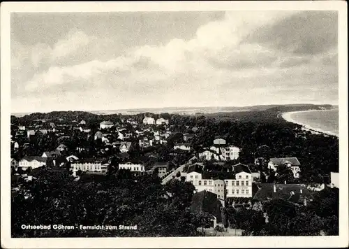 Ak Ostseebad Göhren auf Rügen, Fernsicht zum Strand