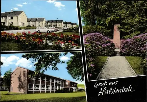 Ak Halstenbek Schleswig Holstein, Ehrenmal, Siedlung, Schule
